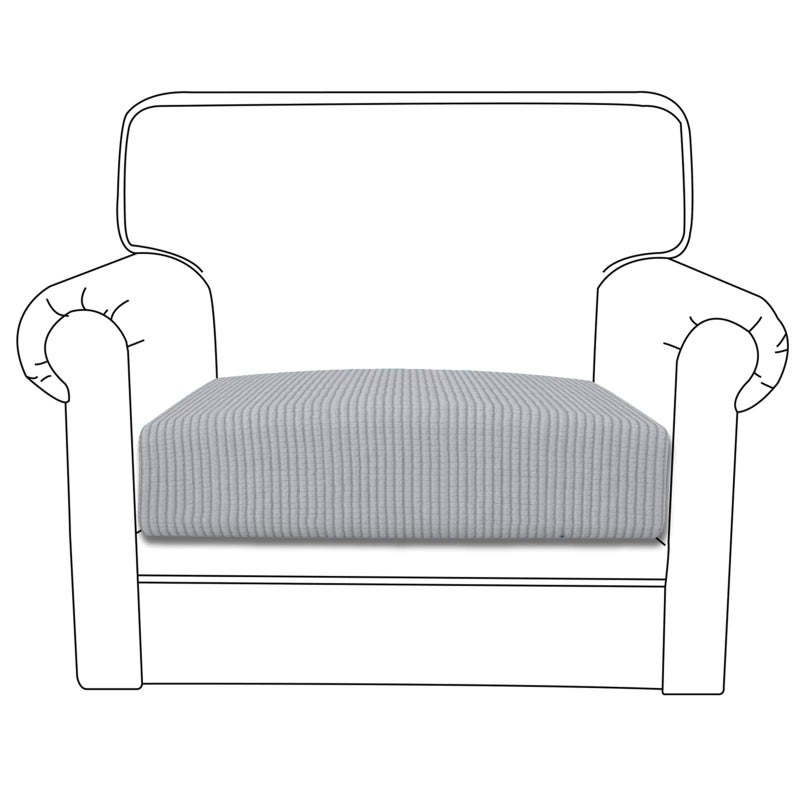 Easy-Going Stretch Chair Cushion Cover Sofa Cushion Furniture Protector Sofa Seat Sofa Slipcover Sofa Cover Soft Flexibility with Elastic Bottom(Chair Cushion, Silver Gray) - Image 1